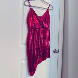 Crimson Sequin Lulu's  Cocktail Dress